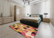 Patterned Yellow Rug in a Bedroom, pat3425org