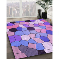 Patterned Bright Lilac Purple Rug, pat3425pur