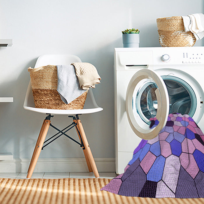 Machine Washable Transitional Bright Lilac Purple Rug in a Washing Machine, wshpat3425pur