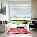 Square Patterned Red Rug in a Living Room, pat3425rd