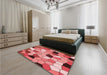 Patterned Red Rug in a Bedroom, pat3425rd