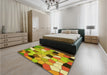 Patterned Mahogany Brown Rug in a Bedroom, pat3425yw