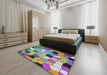 Machine Washable Transitional Purple Rug in a Bedroom, wshpat3425