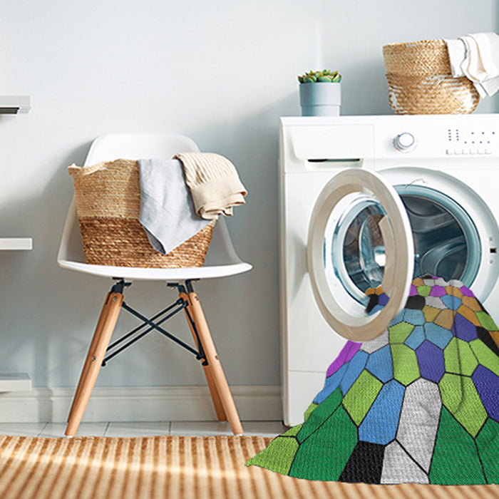 Machine Washable Transitional Purple Rug in a Washing Machine, wshpat3425