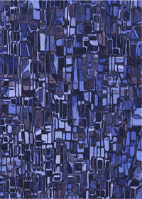 Machine Washable Transitional Night Blue Rug, wshpat3426blu