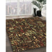 Machine Washable Transitional Night Red Rug in a Family Room, wshpat3426brn