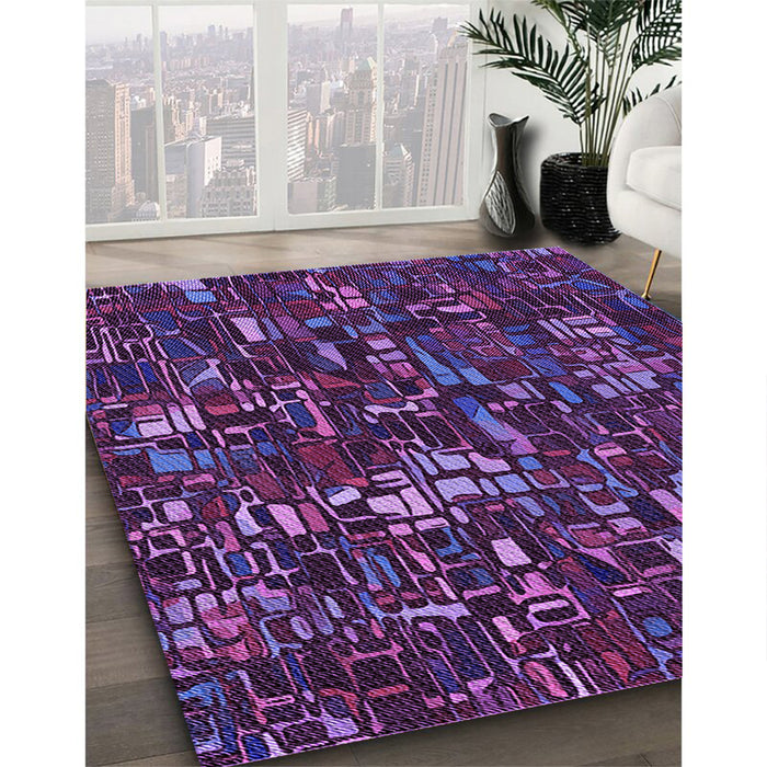 Machine Washable Transitional Dark Orchid Purple Rug in a Family Room, wshpat3426pur