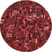 Square Machine Washable Transitional Red Rug in a Living Room, wshpat3426rd
