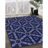 Patterned Night Blue Rug, pat3427blu