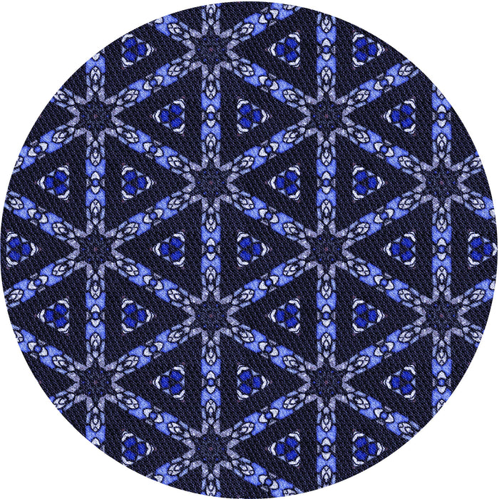 Square Patterned Night Blue Rug, pat3427blu