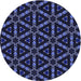 Square Patterned Night Blue Rug, pat3427blu