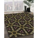 Patterned Midnight Gray Rug in Family Room, pat3427brn