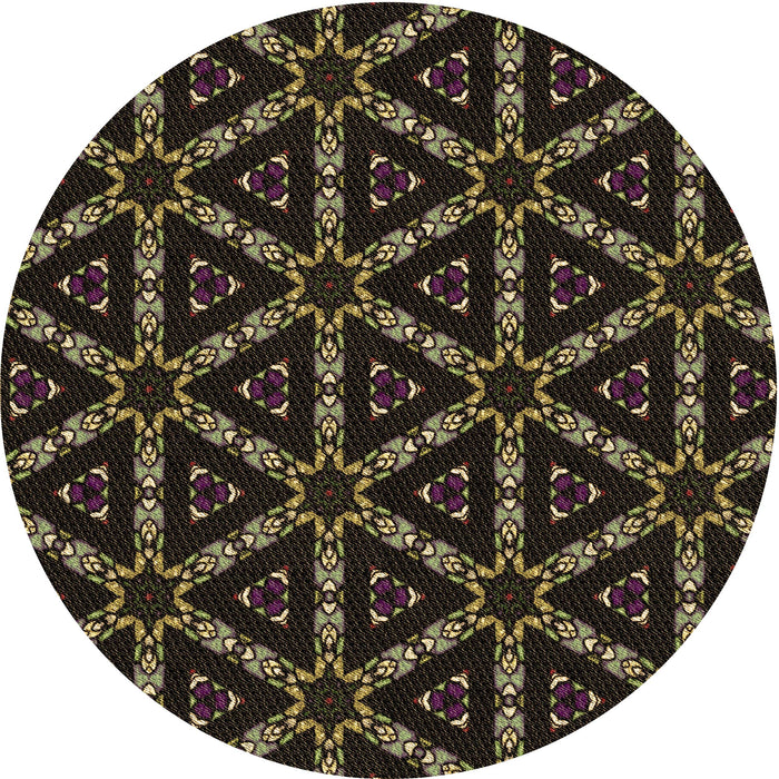 Square Patterned Midnight Gray Rug, pat3427brn