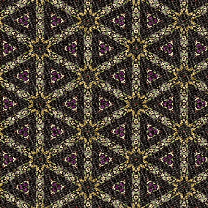 Round Patterned Midnight Gray Rug, pat3427brn