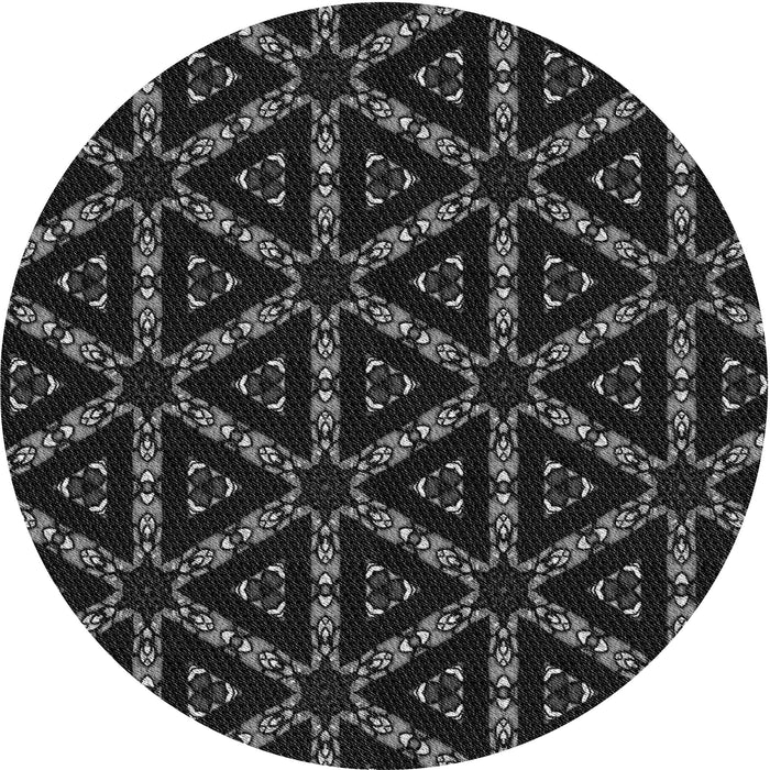 Square Machine Washable Transitional Black Rug in a Living Room, wshpat3427gry