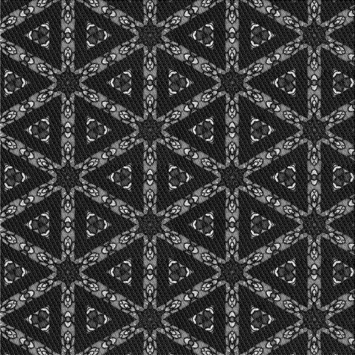 Round Patterned Black Rug, pat3427gry