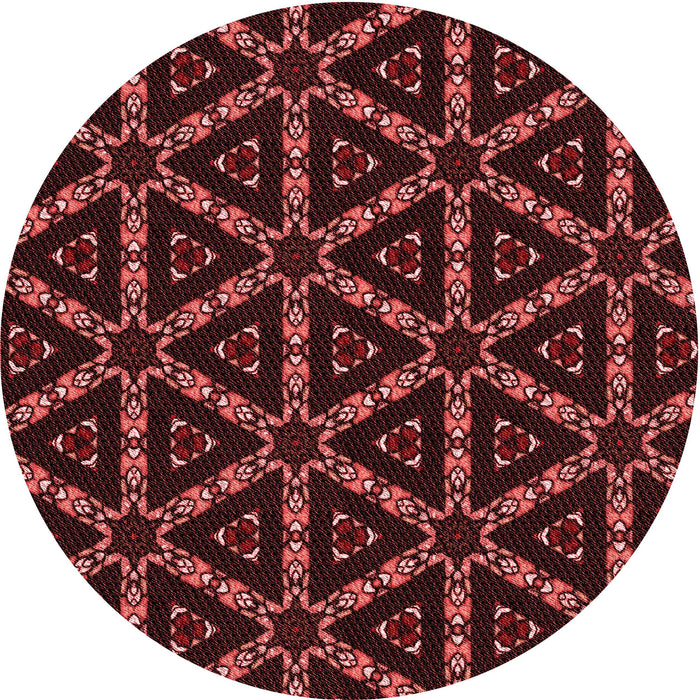 Square Patterned Cherry Red Rug, pat3427rd