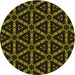 Square Machine Washable Transitional Dark Yellow Green Rug in a Living Room, wshpat3427yw