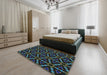 Machine Washable Transitional -Sea Green Rug in a Bedroom, wshpat3427