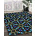 Patterned Green Novelty Rug in Family Room, pat3427