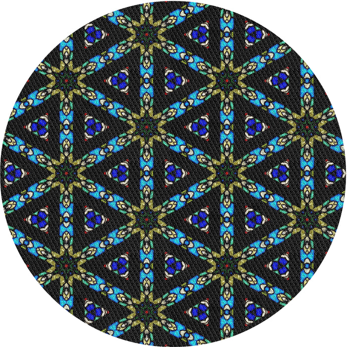 Sideview of Patterned Green Novelty Rug, pat3427