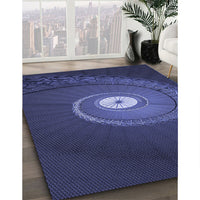 Patterned Royal Blue Rug, pat3428blu