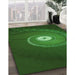Patterned Deep Emerald Green Rug in Family Room, pat3428grn