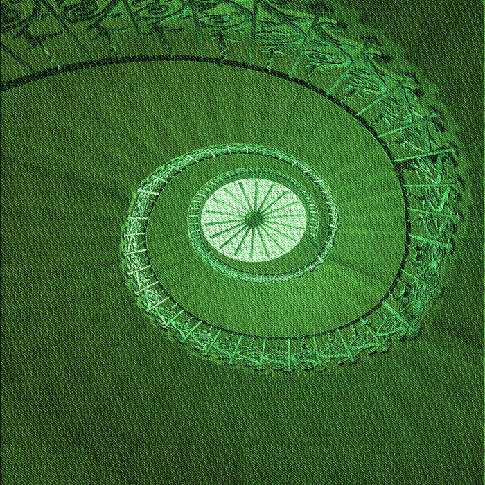 Patterned Deep Emerald Green Rug, pat3428grn