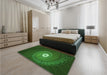 Patterned Deep Emerald Green Rug in a Bedroom, pat3428grn