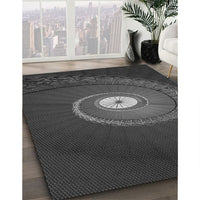 Patterned Charcoal Black Rug, pat3428gry