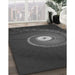 Patterned Charcoal Black Rug in Family Room, pat3428gry