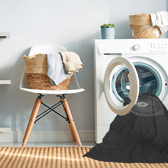 Machine Washable Transitional Charcoal Black Rug in a Washing Machine, wshpat3428gry