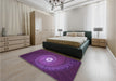 Patterned Dark Orchid Purple Rug in a Bedroom, pat3428pur