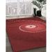 Machine Washable Transitional Cranberry Red Rug in a Family Room, wshpat3428rd