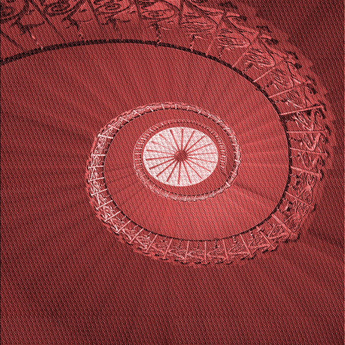 Patterned Cranberry Red Rug, pat3428rd