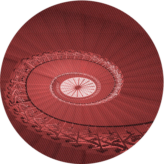 Square Machine Washable Transitional Cranberry Red Rug in a Living Room, wshpat3428rd