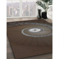 Patterned Black Brown Novelty Rug, pat3428