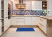 Patterned Cobalt Blue Rug in a Kitchen, pat343lblu