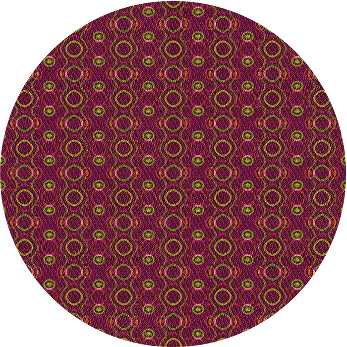 Square Patterned Chestnut Red Rug, pat343org