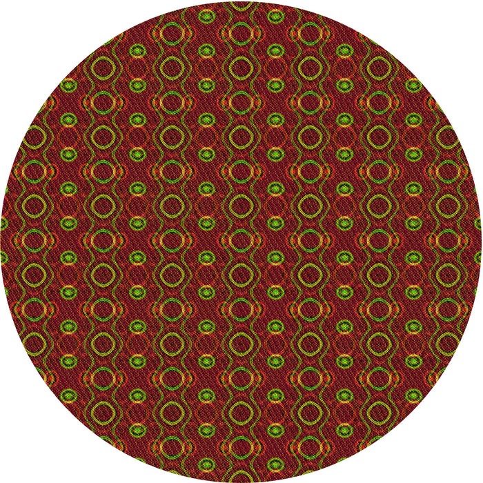 Square Patterned Cranberry Red Rug, pat343yw