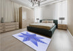 Patterned Blue Rug in a Bedroom, pat3431blu