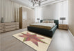 Patterned Golden Blonde Gold Rug in a Bedroom, pat3431brn