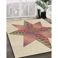 Patterned Golden Blonde Gold Rug, pat3431brn