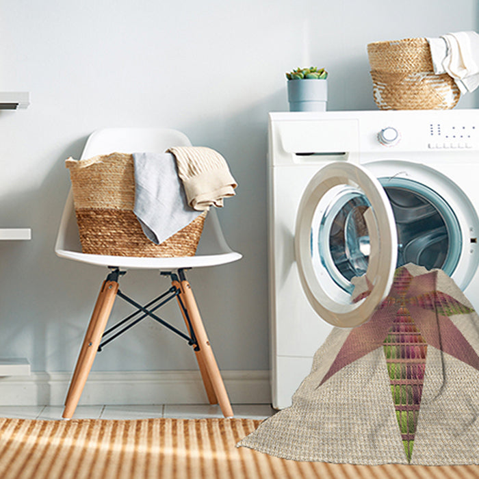 Machine Washable Transitional Golden Blonde Gold Rug in a Washing Machine, wshpat3431brn