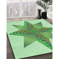 Patterned Light Green Rug, pat3431grn