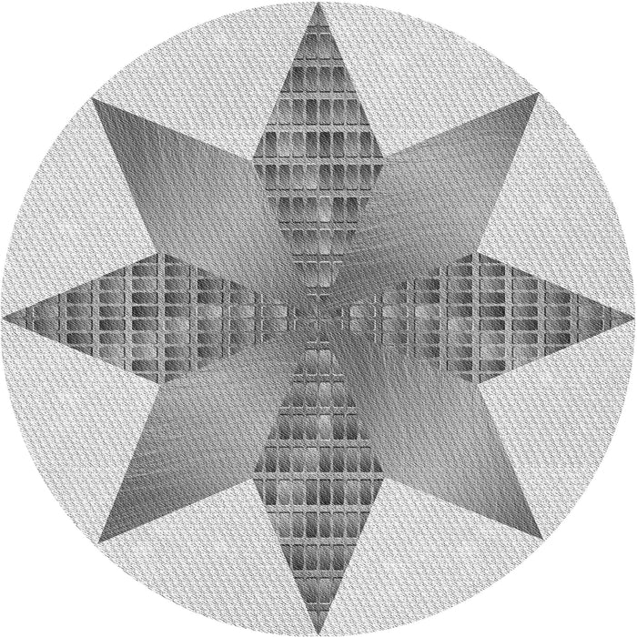 Square Patterned Gunmetal Gray Rug, pat3431gry