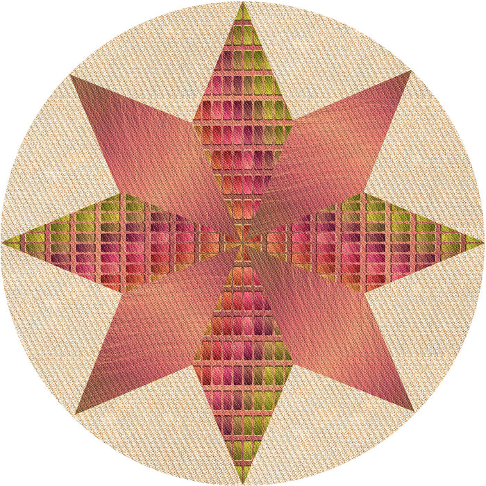 Square Patterned Bright Orange Rug, pat3431org