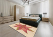 Patterned Bright Orange Rug in a Bedroom, pat3431org