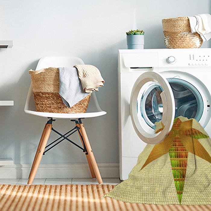 Machine Washable Transitional Sedona Brown Rug in a Washing Machine, wshpat3431yw