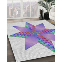 Patterned Platinum Gray Novelty Rug, pat3431